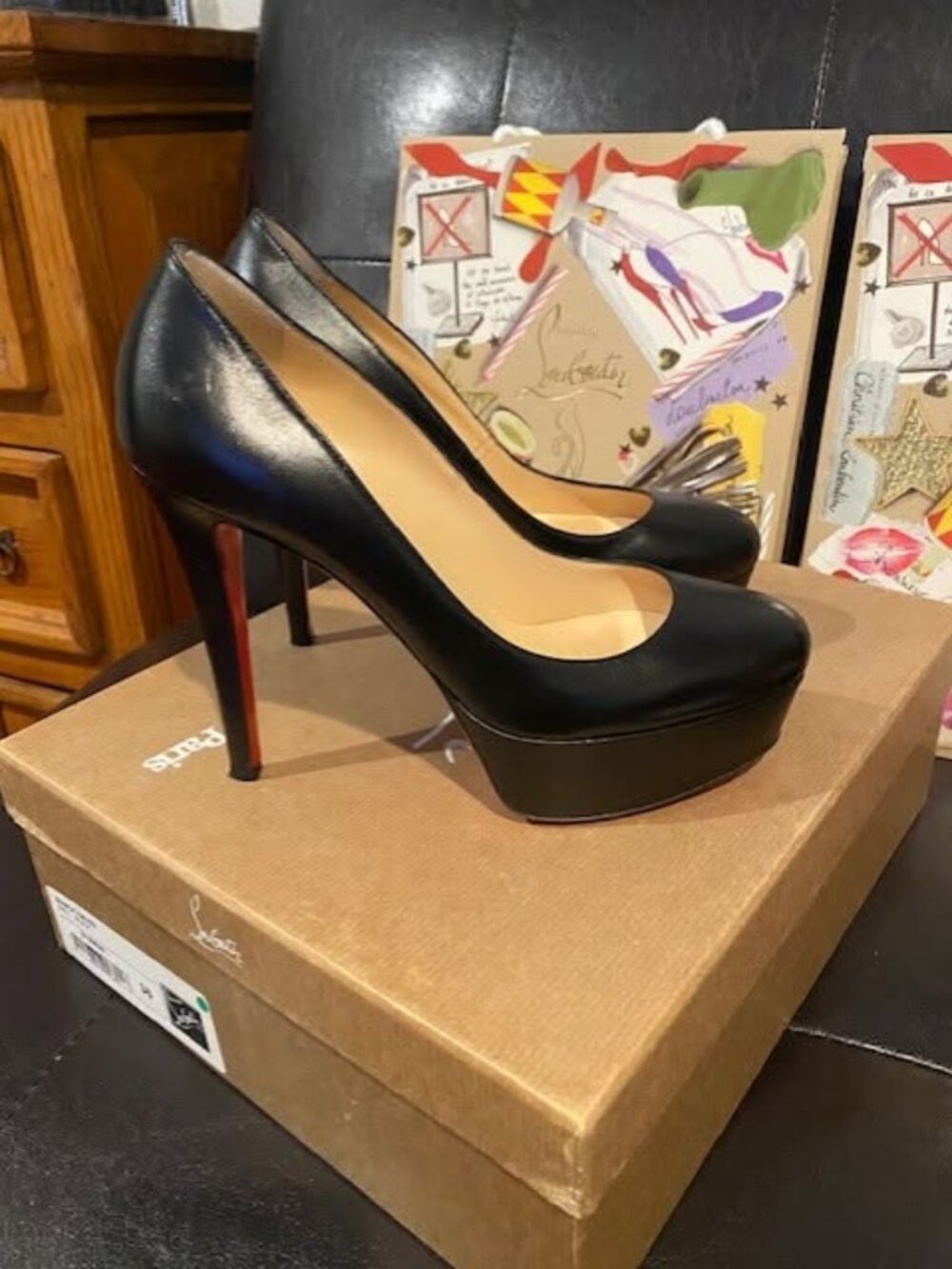 Christian Louboutin Bianca 140 Black Platform Heels – Size 36 – Excellent